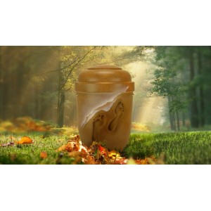 Biodegradable Cremation Ashes Funeral Urn / Casket - FOOTPRINTS IN THE SAND